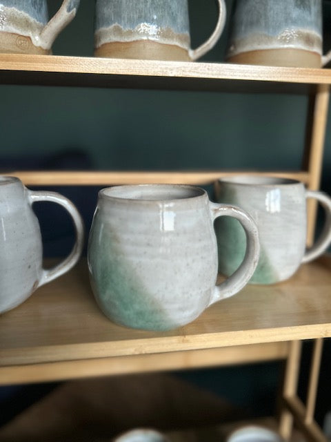 Green and white mug image 1