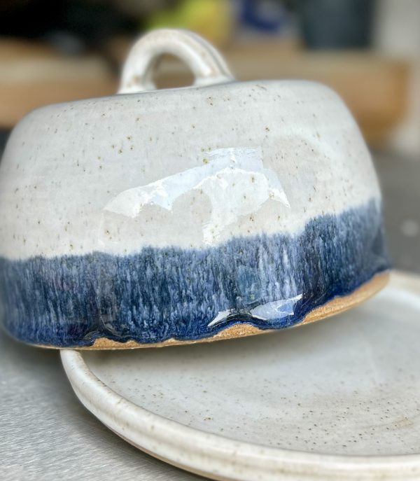 Navy butter dish